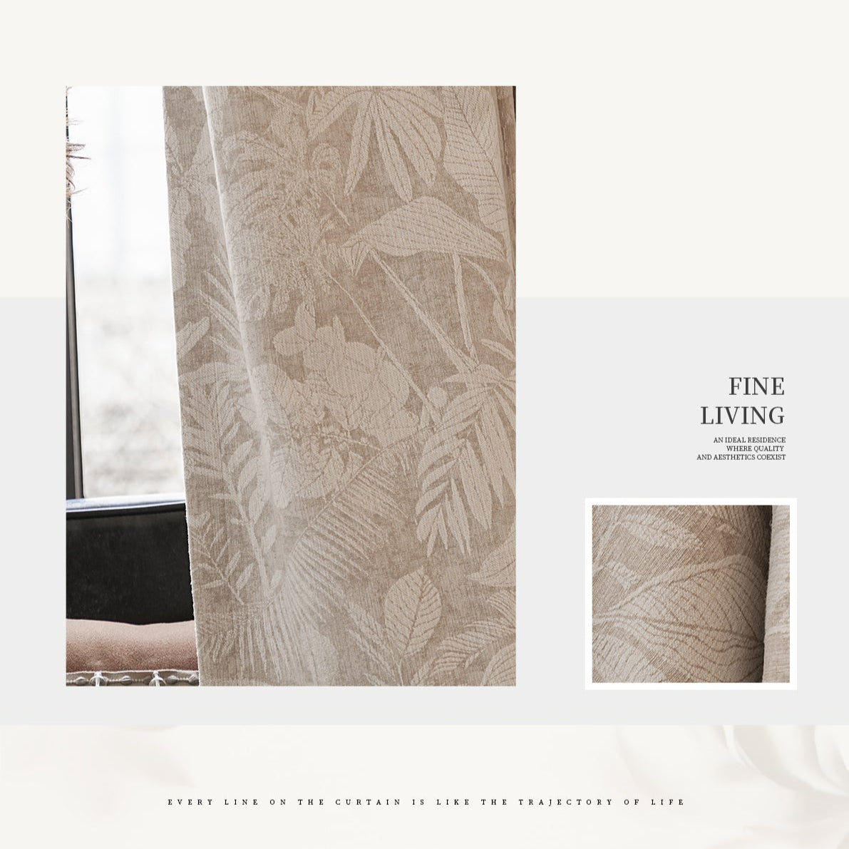 Misty Forest Fairyland Curtain:the artistry of color-woven jacquard meets superior light-blocking performance, softness, and an exquisite drape-海智集-