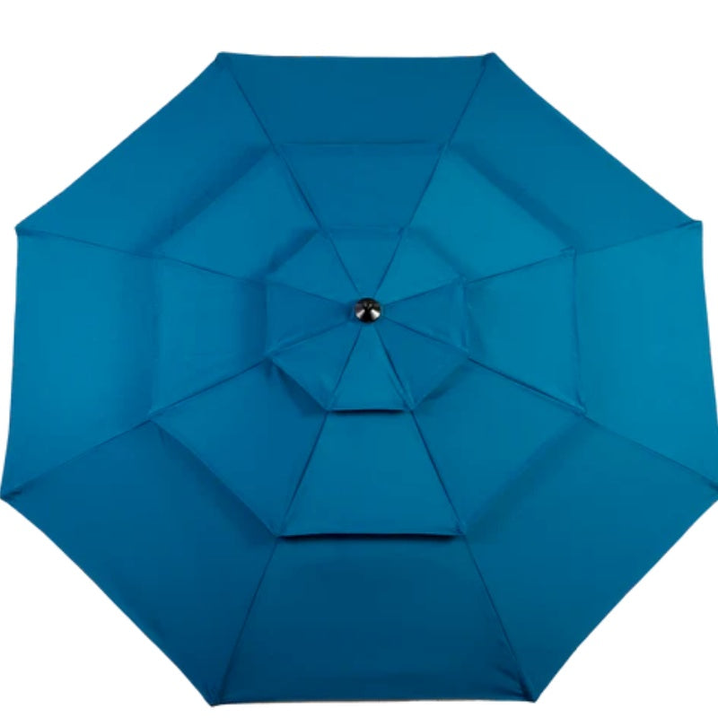 Aluminium 10ft 3 Tier Auto-tilt Umbrella ,Outdoor Patio Umbrella - Market Table Pool Deck Umbrella (Base Not Included) - ( Dark blue )-海智集-Default-