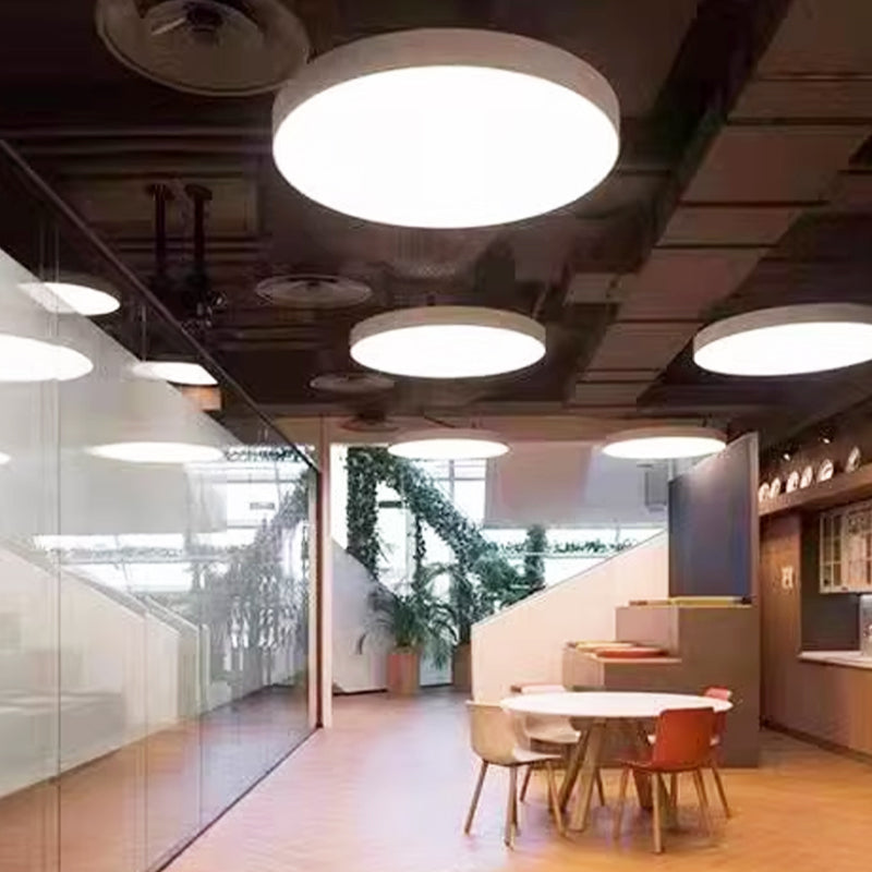 LED Edge-Lit Pendant Light - Ultra Bright 36W/40W/48W Round Hanging Light Fixture, 400mm Diameter, Monopoint Design with Aluminum Frame for Versatile Ceiling or Surface Installation-海智集-