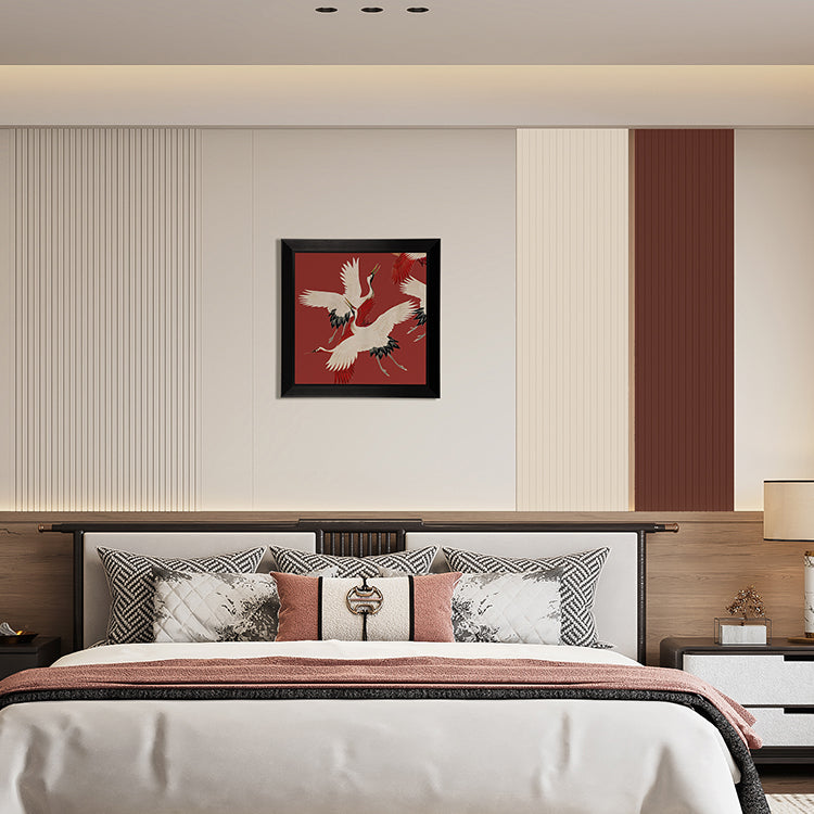 Decorative Art-Cranes Dancing in Crimson Clouds, Scroll I-海智集-