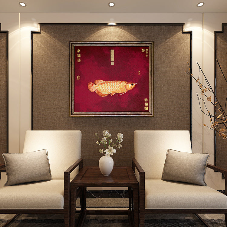 Decorative Art-Golden Dragon Fish Scroll 1-海智集-