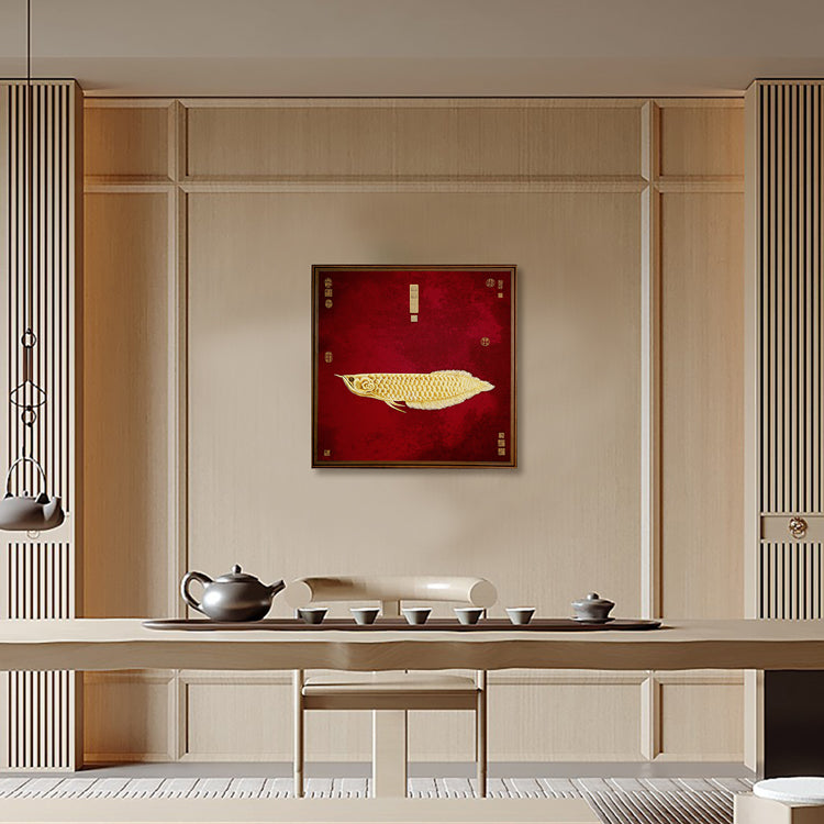 Decorative Art-Golden Dragon Fish Scroll II-海智集-