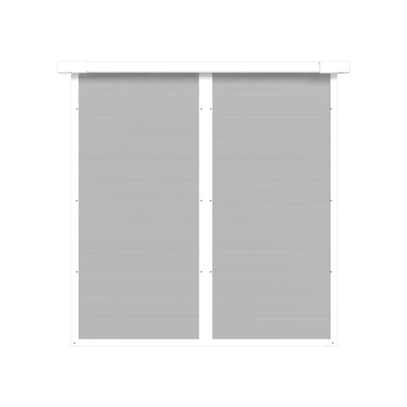 6x6 FT Storage Shed, Waterproof Resin Outdoor Storage Shed with Floor & Window & Lockable Doors and Vents, Tool Shed for Bike, Garden, Backyard,Lawn, All Weather Use, Light Grey-海智集-Default-