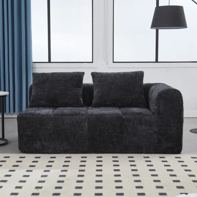 UNITED WE WIN Chenille Loveseat Sofa,Minimalist Modular Couches Sleeper for Living Room Bedroom Apartment Lounge-海智集-Default-
