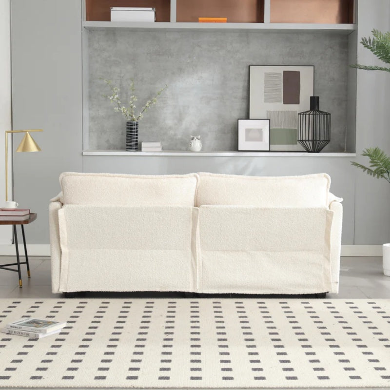 UNITED WE WIN Chenille fabric, removable armrests with side pockets, high density sponge filling, oversized double sofa with footstool-海智集-Default-