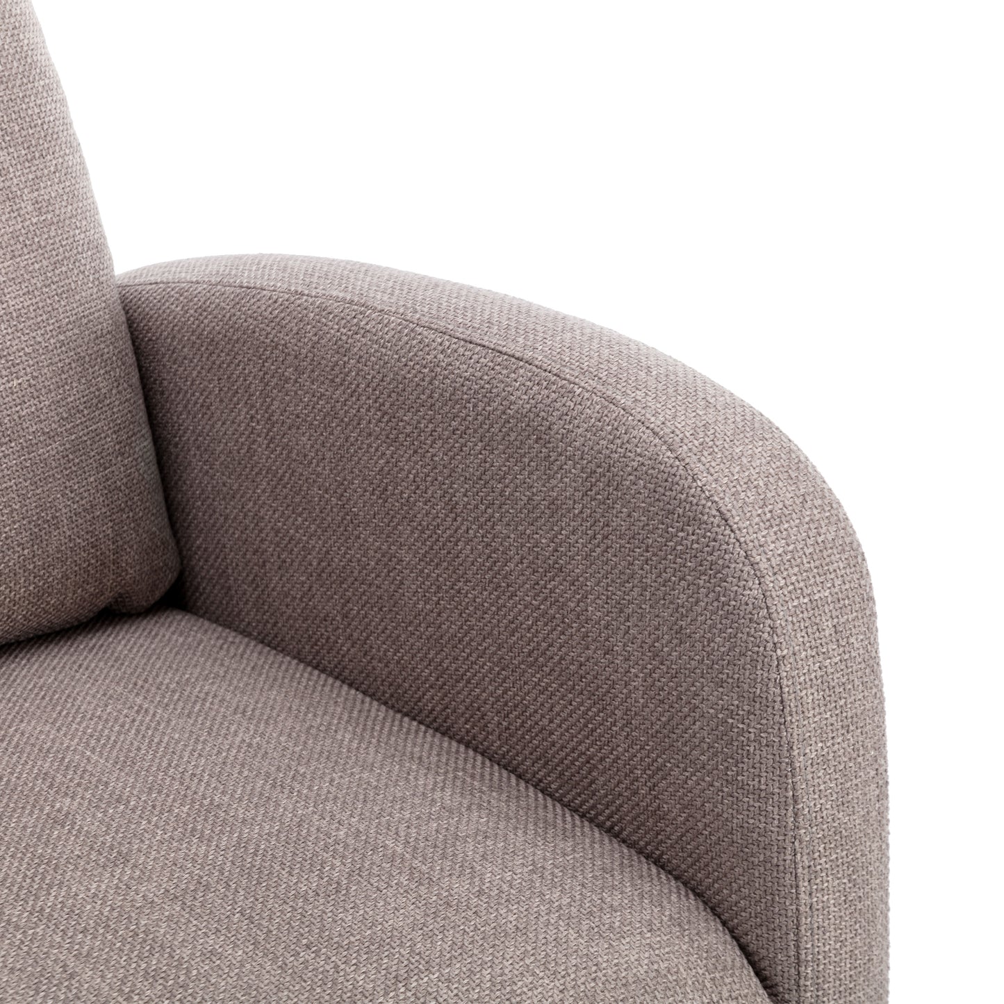 Rocking Chair, Modern Glider Chair, Recliner Armchair with Wood Legs and Side Pocket, Nursery Rocking Accent Chair with High Back for Living Room Bedroom (Grey linen)-海智集-Default-