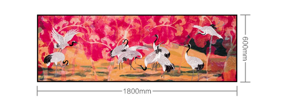 Decorative Art-Dancing Cranes in Clear Skies with CloudsⅠ-海智集-