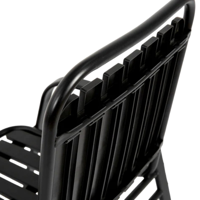7 Pieces Patio Dining Set, Plastic chair and steel table Outdoor Set, plastic Chairs and Table Set for Garden Patio, Black-海智集-Default-