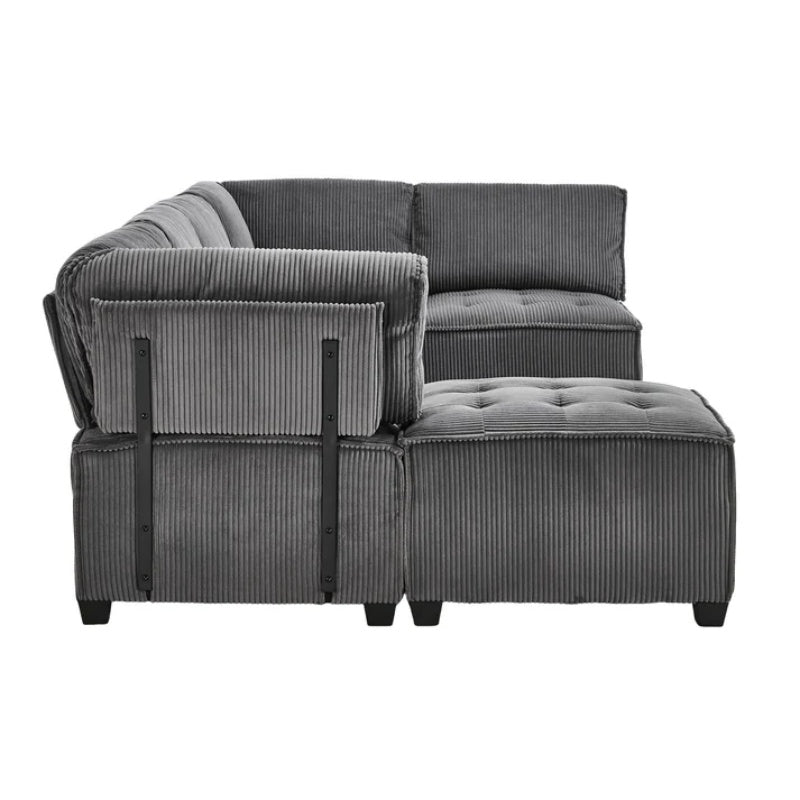 UNITED WE WIN Modular Sectional Sofa U Shaped Modular Couch with Reversible Chaise Modular Sofa Sectional Couch,6- Seat Convertible Sofa,Fit for Living Room-海智集-Default-
