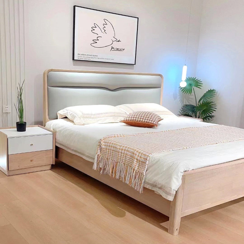 Yi Ran Ju Series Rubber Wood Solid Wood Bed 5909 (Including Oak Bed Board) - Original Wood Style, Cream Style, Minimalist Style-海智集-
