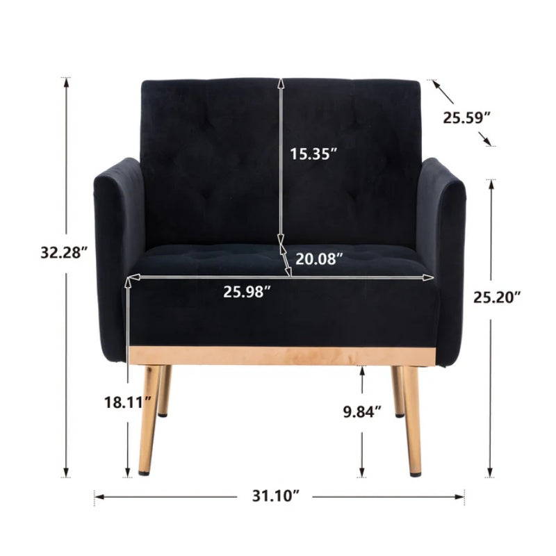 COOLMORE Accent Chair ,leisure single sofa with Rose Golden feet-海智集-Default-