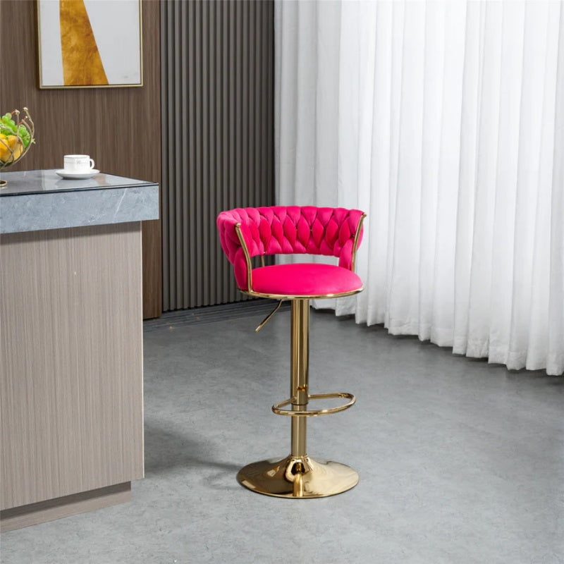 COOLMORE Swivel Bar Stools Set of 2 Adjustable Counter Height Chairs with Footrest for Kitchen, Dining Room 2PC/SET-海智集-Default-