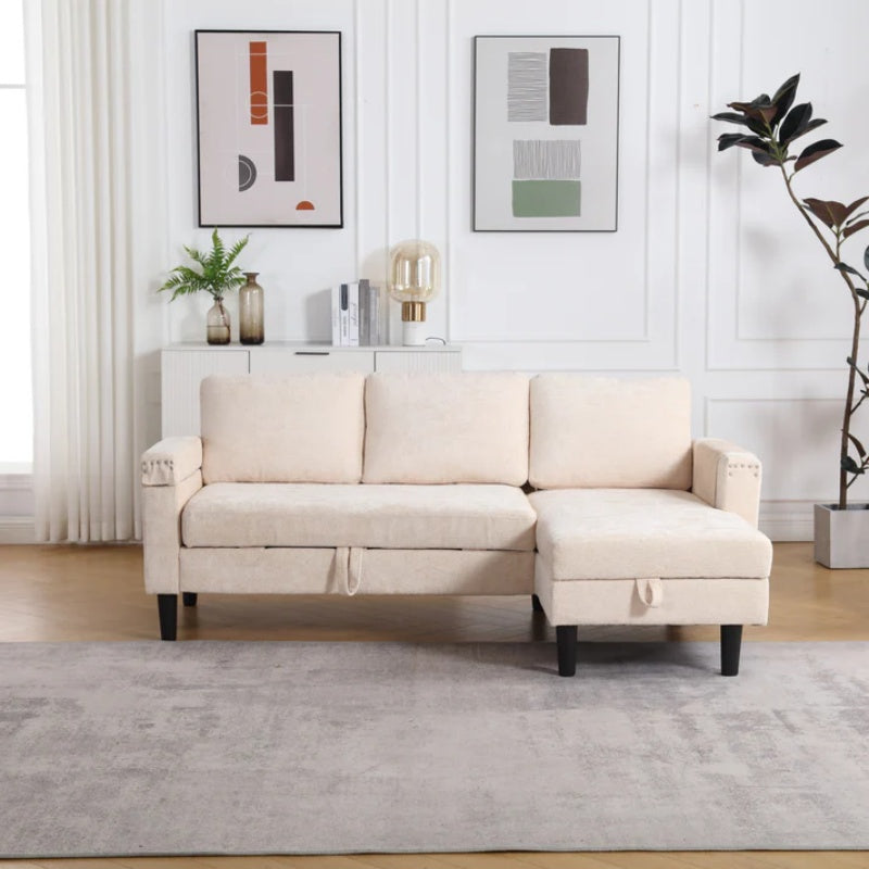 UNITED Sectional Sofa Reversible Sectional Sleeper Sectional Sofa with Storage Chaise-海智集-Default-
