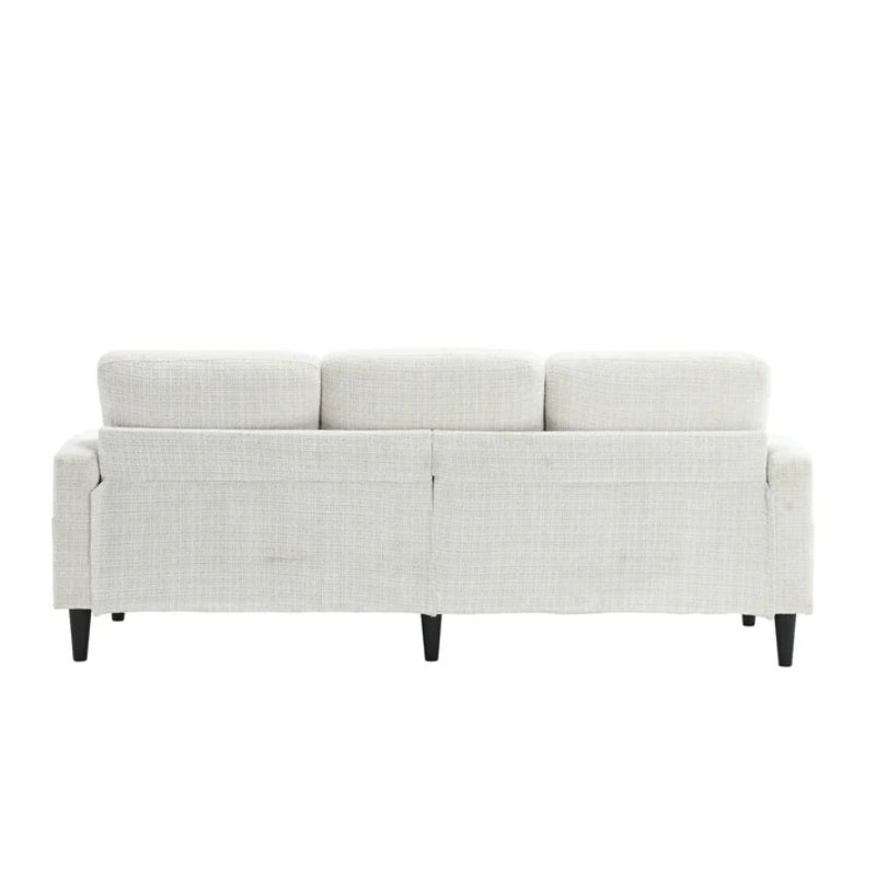 UNITED WE WIN Sofa for three, solid wood frame, Chenille fabric, side pocket, with two cup holders, footstool with storagestorage sofa /Living room sofa cozy sectional sofa-海智集-Default-
