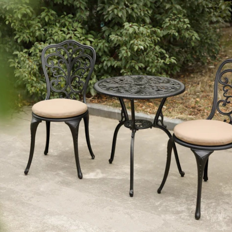 Best seller Products 3-Piece Outdoor Rust-Resistant Cast Aluminum Patio Bistro Set with cushion-海智集-Default-
