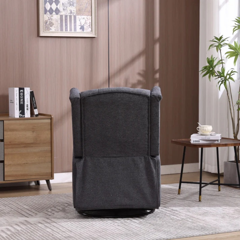 COOLMORE Rocking Recliner Chair,360 Degree Swivel Nursery Rocking Chair,Glider Chair,Modern Small Rocking Swivel Recliner Chair for Bedroom,Living Room Chair Home Theater Seat (Dark Gray)-海智集-Default-