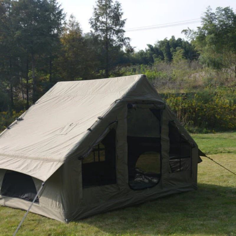 Inflatable Camping Tent Easy Setup 4 Season Glamping Tent with High Performance Inflatable Structure 4-6 Persons Waterproof Windproof Outdoor Self-Supporting Blow up Tent Air Tent Portable House Green-海智集-Default-