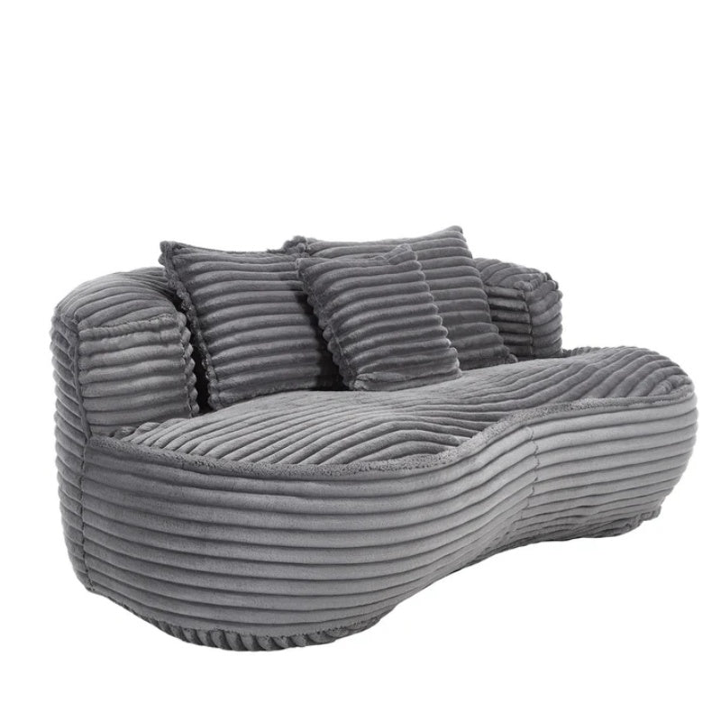Bean Bag Sofa Lazy Sofa Durable Comfort Lounger High Back Bean Bag Chair Couch for Adults and Kids, Indoor & Outdoor, Dark Gray Corduroy-海智集-Default-
