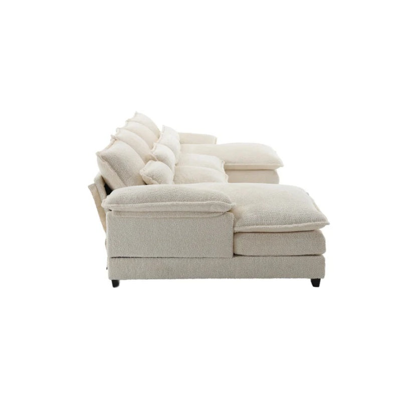 UNITED WE WIN Modern Large chenille Fabric U-Shape Sectional Sofa-海智集-Default-