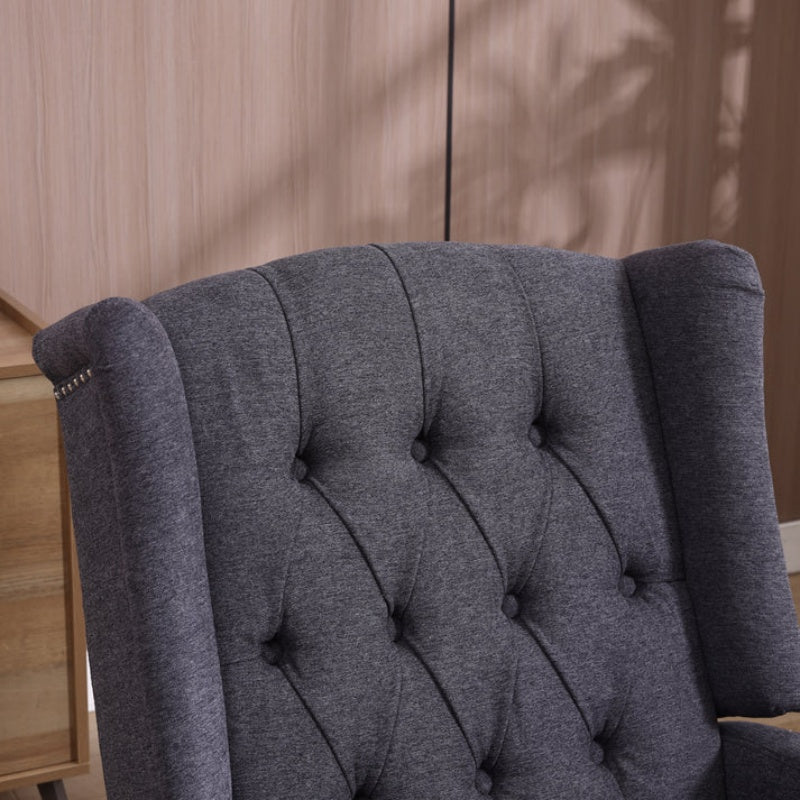 COOLMORE Rocking Recliner Chair,360 Degree Swivel Nursery Rocking Chair,Glider Chair,Modern Small Rocking Swivel Recliner Chair for Bedroom,Living Room Chair Home Theater Seat (Dark Gray)-海智集-Default-