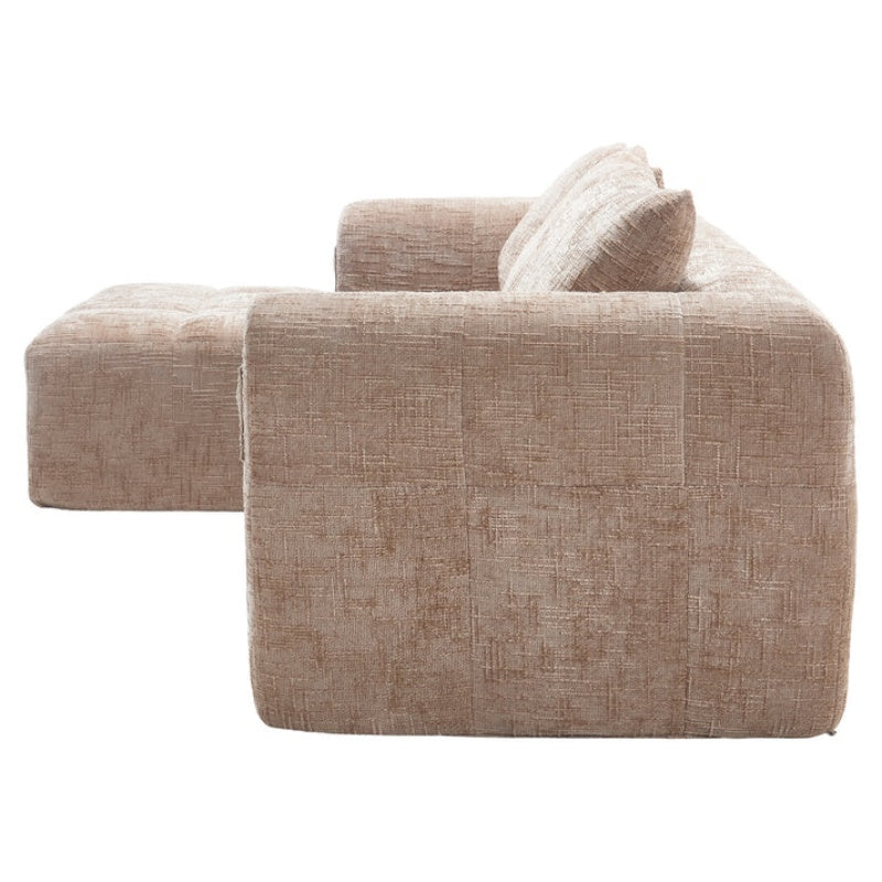 UNITED WE WIN 98.42-inch modular sectional sofa, modern modular L-shaped sofa with chaise longue, equipped with small side pockets and free of compression during installation.-海智集-Default-