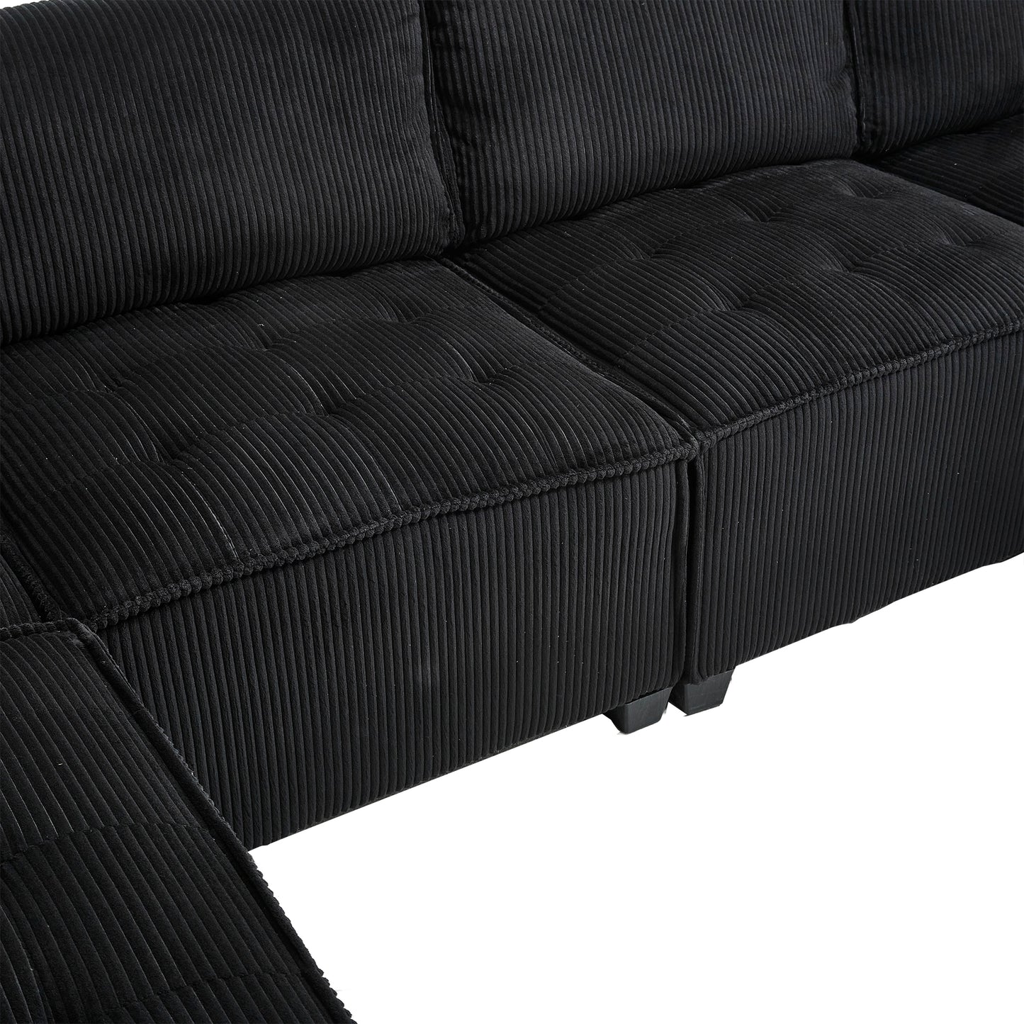 UNITED WE WIN Modular Sectional Sofa U Shaped Modular Couch with Reversible Chaise Modular Sofa Sectional Couch,6- Seat Convertible Sofa,Fit for Living Room-海智集-Default-