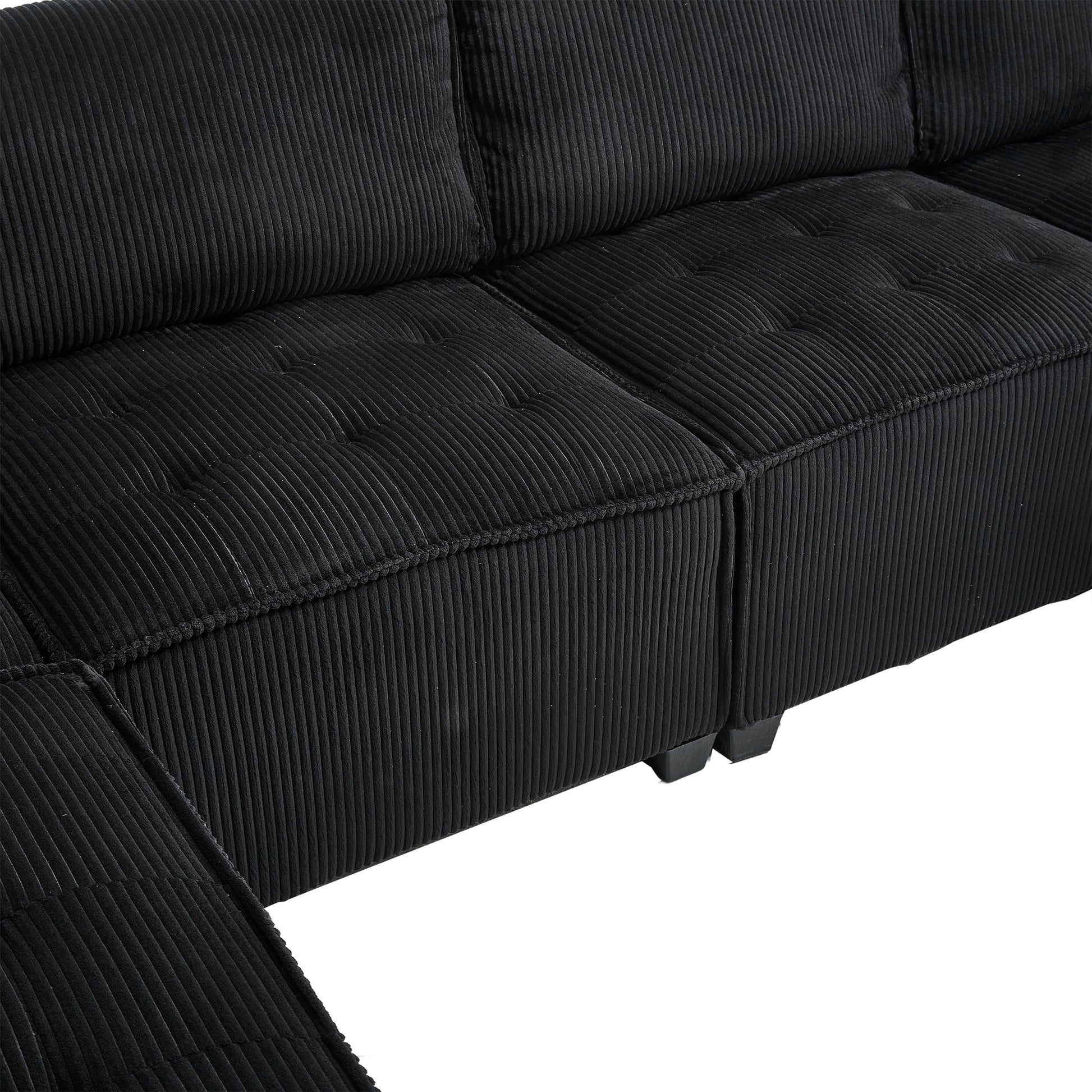 UNITED WE WIN Modular Sectional Sofa U Shaped Modular Couch with Reversible Chaise Modular Sofa Sectional Couch,6- Seat Convertible Sofa,Fit for Living Room-海智集-Default-