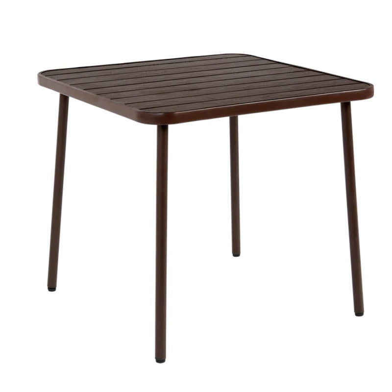 5-Piece Plastic chair and steel table Outdoor Dining Set, plastic Chairs and Table Set for Garden Patio, Brown-海智集-Default-