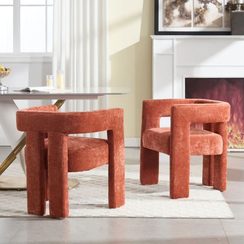 Campcraft Contemporary Designed Fabric Upholstered Accent/Dining Chair /Barrel Side Chairs Kitchen Armchair for Living Room 2PC/SET-海智集-Default-