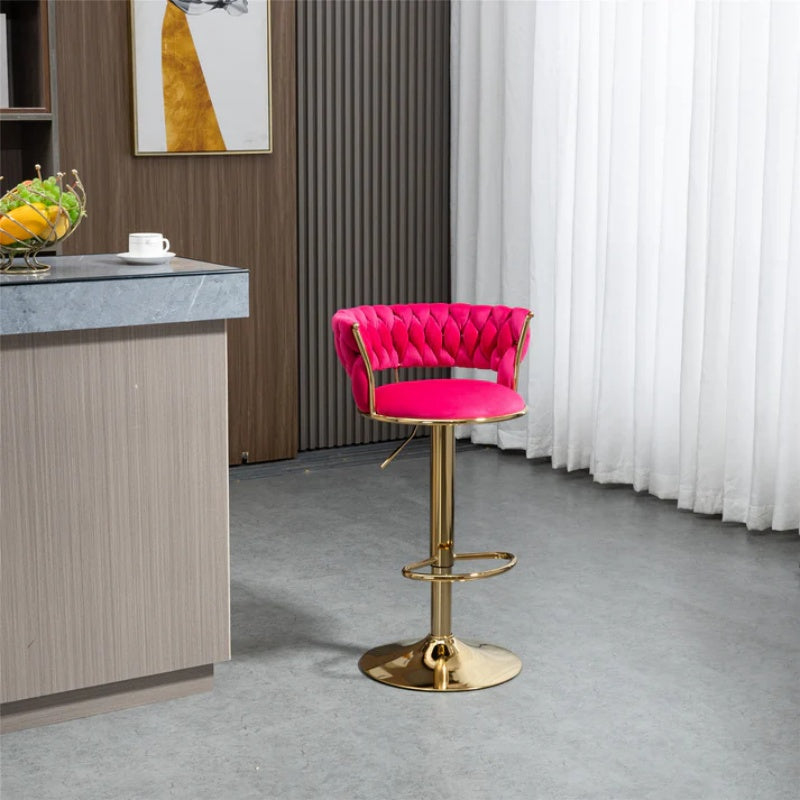 COOLMORE Swivel Bar Stools Set of 2 Adjustable Counter Height Chairs with Footrest for Kitchen, Dining Room 2PC/SET-海智集-Default-