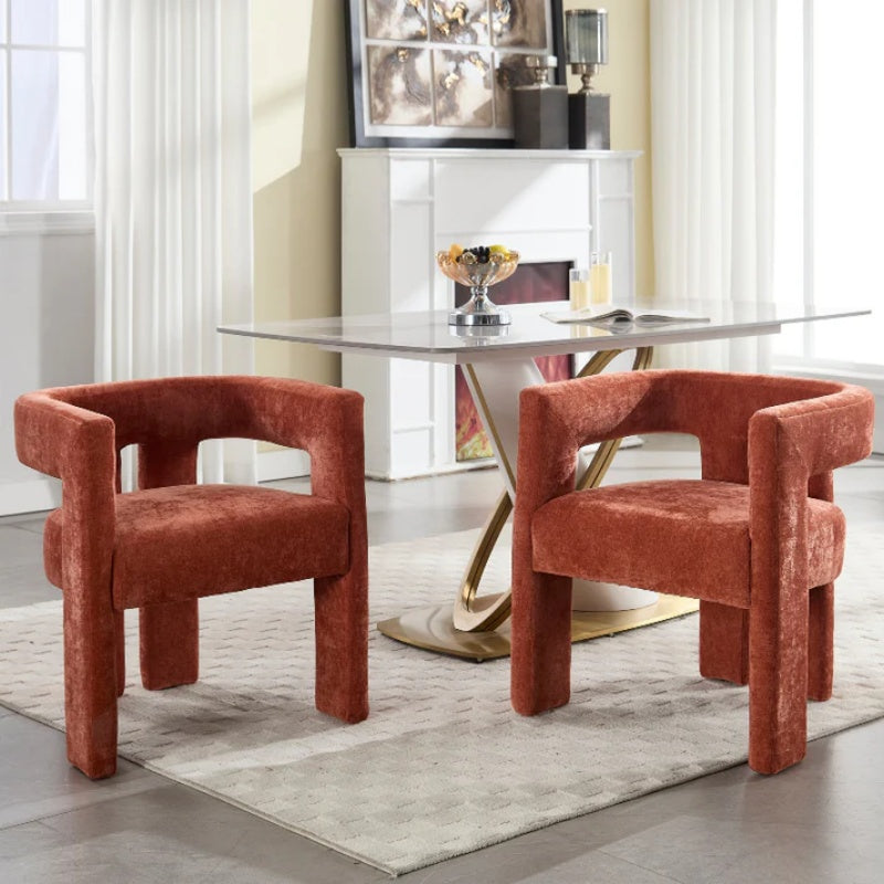 Campcraft Contemporary Designed Fabric Upholstered Accent/Dining Chair /Barrel Side Chairs Kitchen Armchair for Living Room 2PC/SET-海智集-Default-