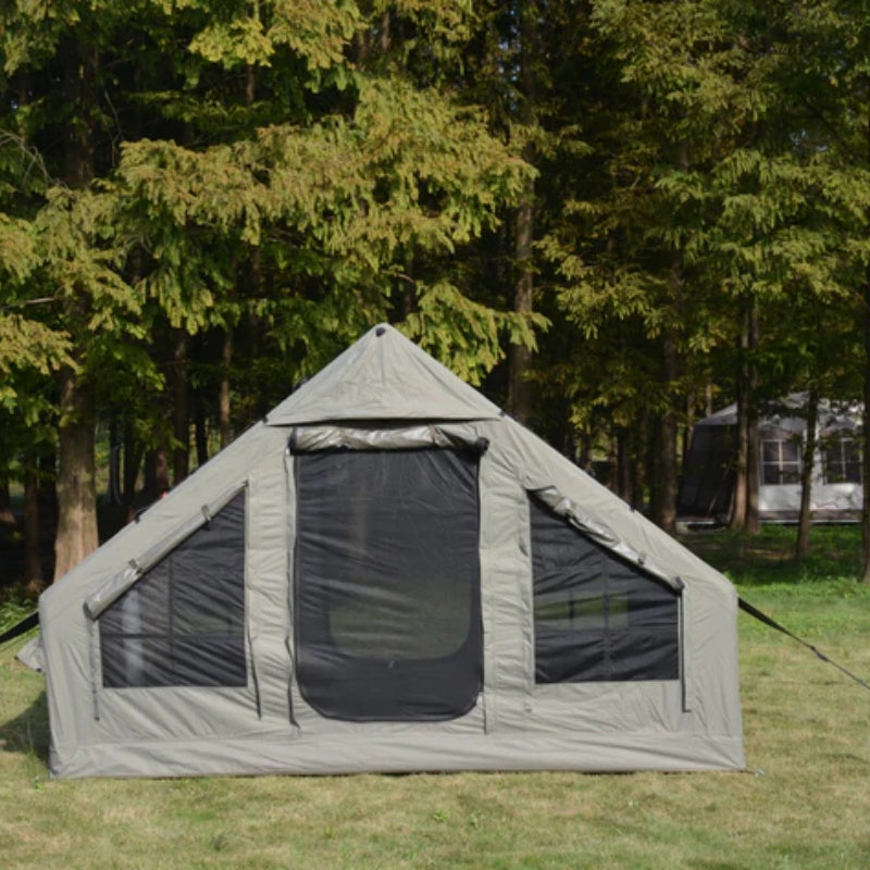 Inflatable Camping Tent Easy Setup 4 Season Glamping Tent with High Performance Inflatable Structure 4-6 Persons Waterproof Windproof Outdoor Self-Supporting Blow up Tent Air Tent Portable House Green-海智集-Default-