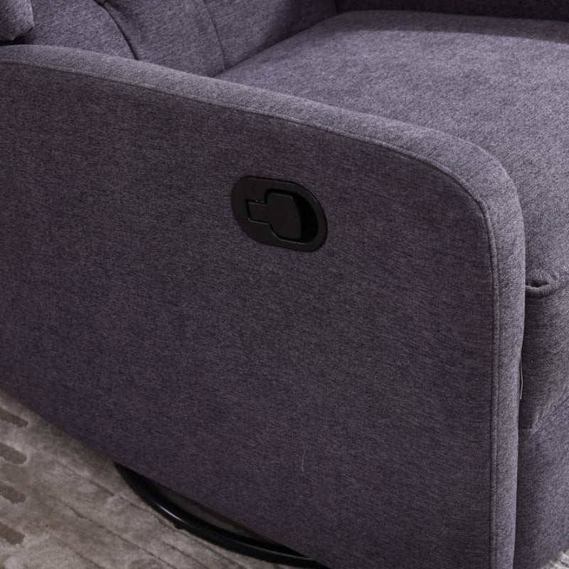 COOLMORE Rocking Recliner Chair,360 Degree Swivel Nursery Rocking Chair,Glider Chair,Modern Small Rocking Swivel Recliner Chair for Bedroom,Living Room Chair Home Theater Seat (Dark Gray)-海智集-Default-