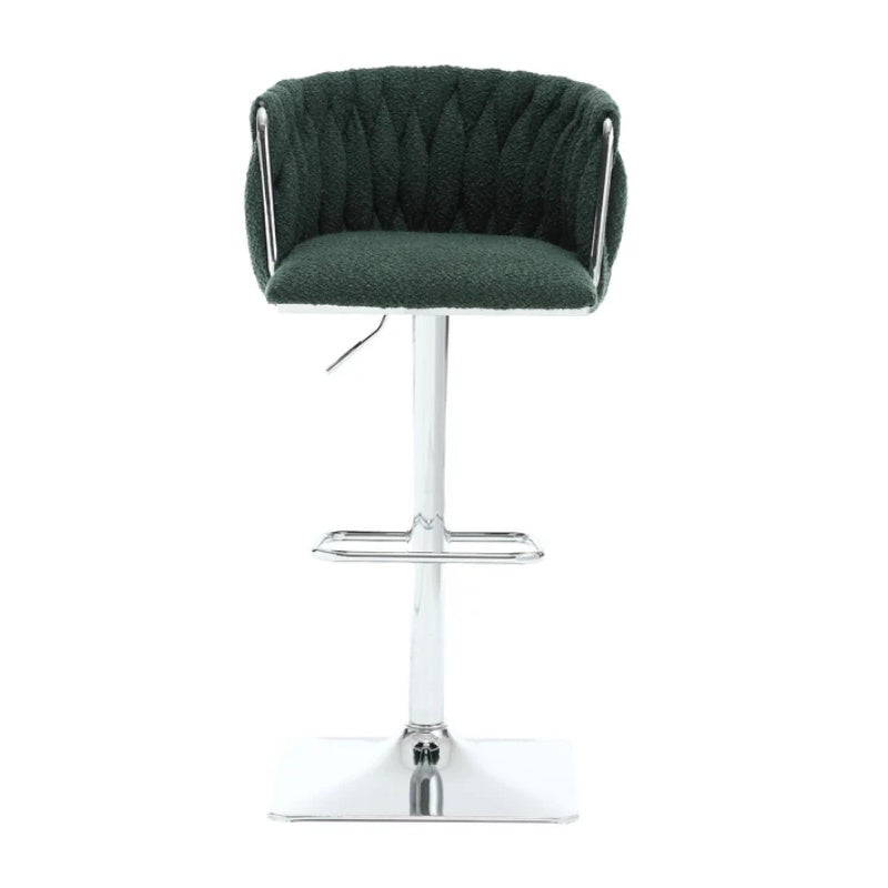 COOLMORE Vintage Bar Stools with Back and Footrest Counter Height Dining Chairs 2PC/SET-海智集-Default-