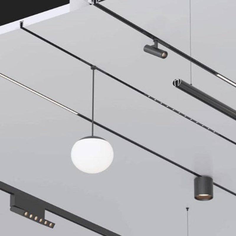 Exposed ultra-thin magnetic track light, ceiling-free home living room lighting, no main light, LED floodlight, grille spotlight-海智集-
