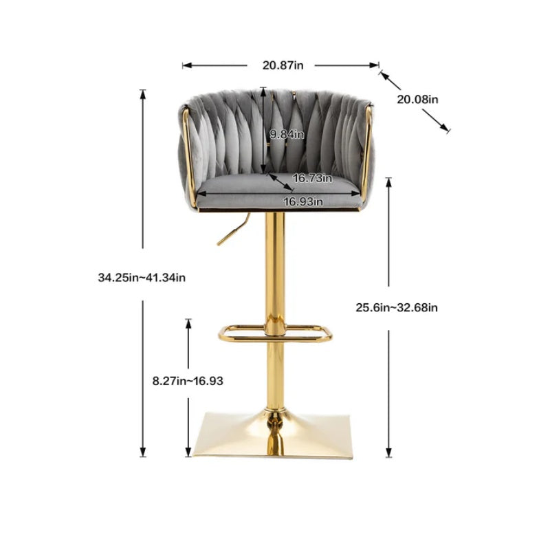COOLMORE Vintage Bar Stools with Back and Footrest Counter Height Dining Chairs 1 PC/CNT-海智集-Default-