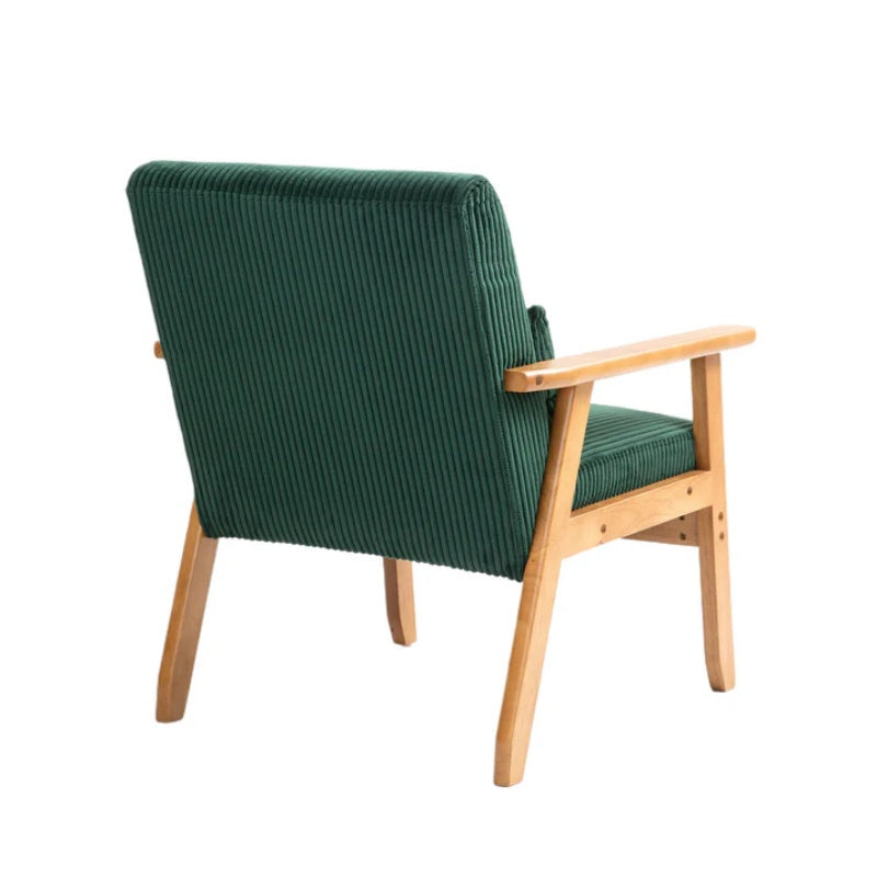 Leisure Chair with Solid Wood Armrest and Feet, Leisure chair, wood frame, velvet, solid rubber wood legs, Mid-Century Modern Accent chair, for Living Room Bedroom Studio chair,Two packs-海智集-Default-