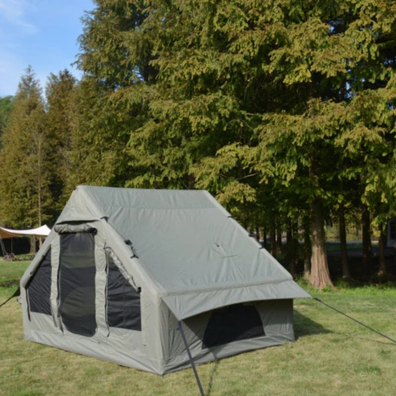 Inflatable Camping Tent Easy Setup 4 Season Glamping Tent with High Performance Inflatable Structure 4-6 Persons Waterproof Windproof Outdoor Self-Supporting Blow up Tent Air Tent Portable House Green-海智集-Default-