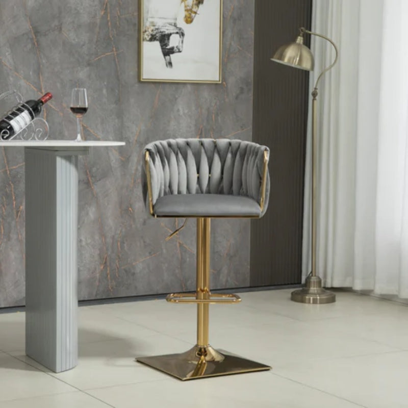COOLMORE Vintage Bar Stools with Back and Footrest Counter Height Dining Chairs 2PC/SET-海智集-Default-