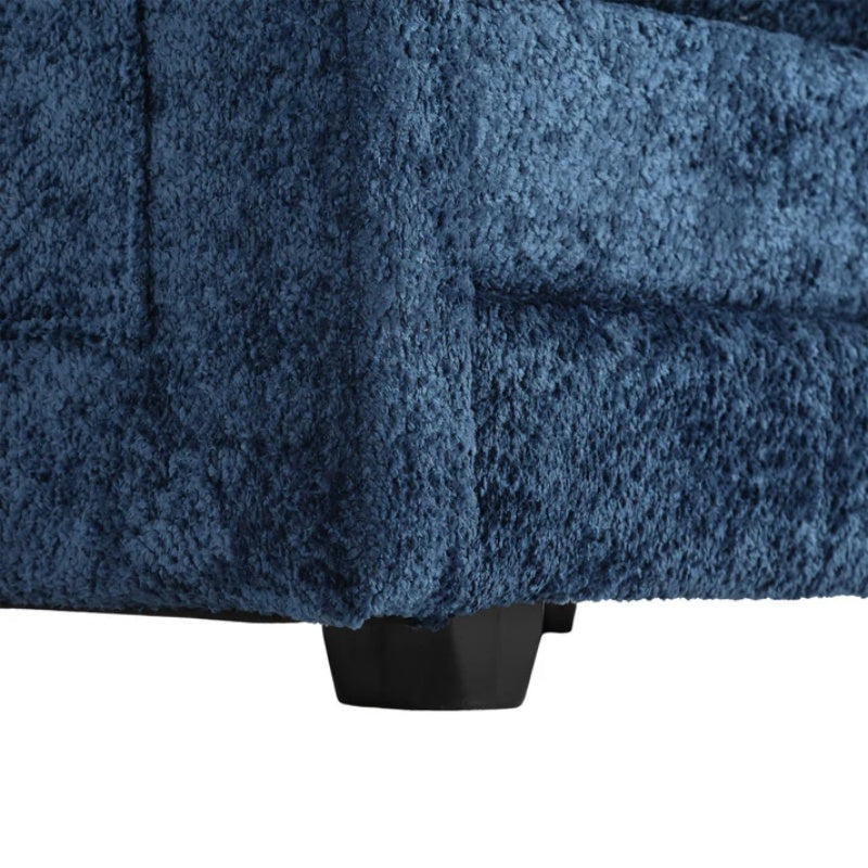 UNITED WE WIN Chenille fabric, removable armrests with side pockets, high density sponge filling, oversized double sofa with footstool-海智集-Default-
