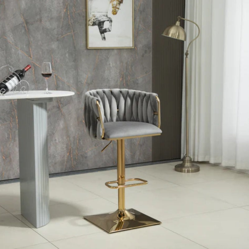 COOLMORE Vintage Bar Stools with Back and Footrest Counter Height Dining Chairs 2PC/SET-海智集-Default-