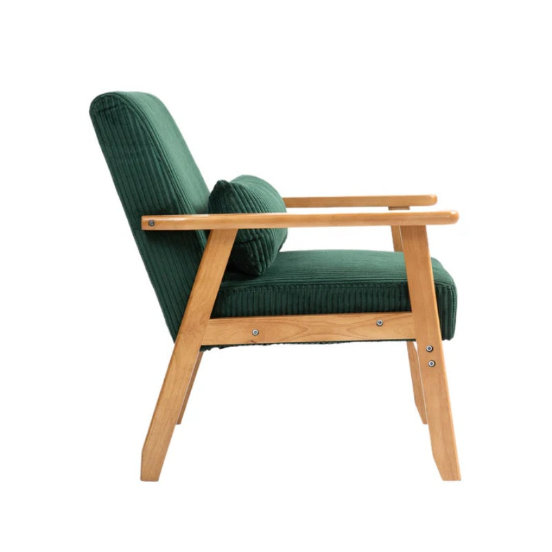 Leisure Chair with Solid Wood Armrest and Feet, Leisure chair, wood frame, velvet, solid rubber wood legs, Mid-Century Modern Accent chair, for Living Room Bedroom Studio chair,Two packs-海智集-Default-