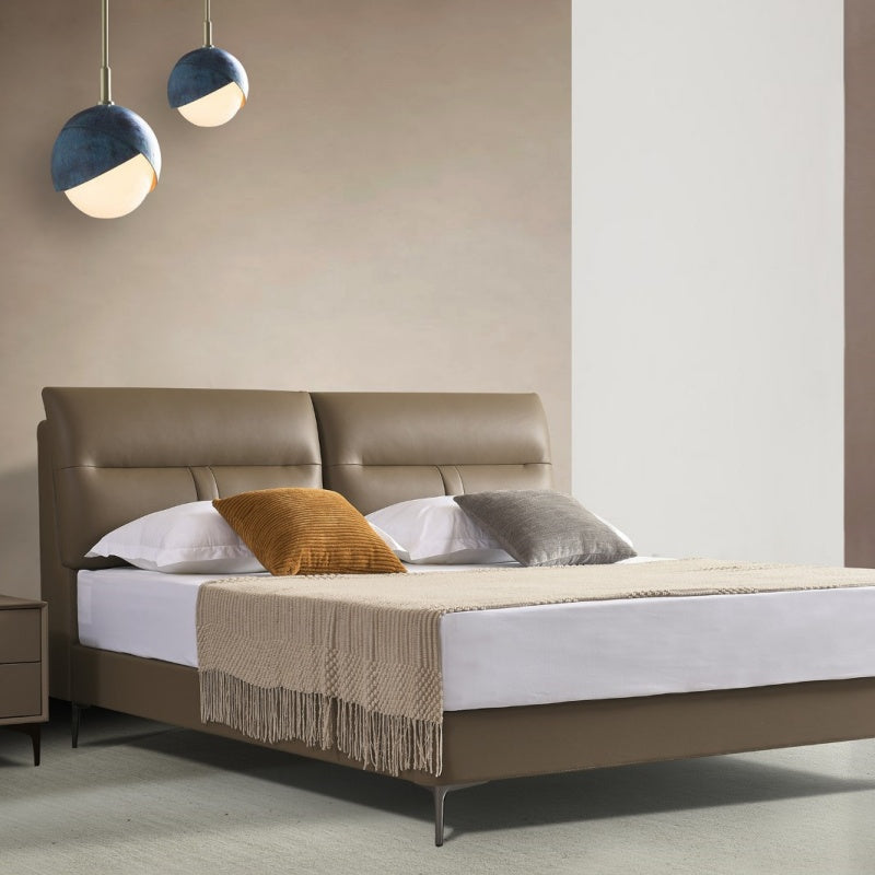 Capri Luxury Adjustable Bed - Italian Full-Grain Leather & Smart Sleep Settings-海智集-