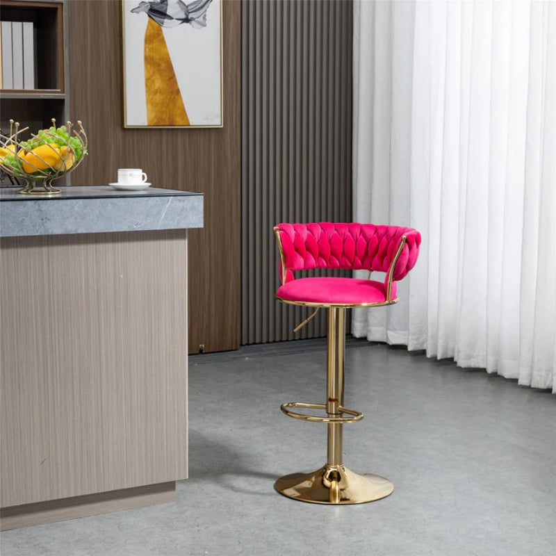 COOLMORE Swivel Bar Stools Set of 2 Adjustable Counter Height Chairs with Footrest for Kitchen, Dining Room 2PC/SET-海智集-Default-