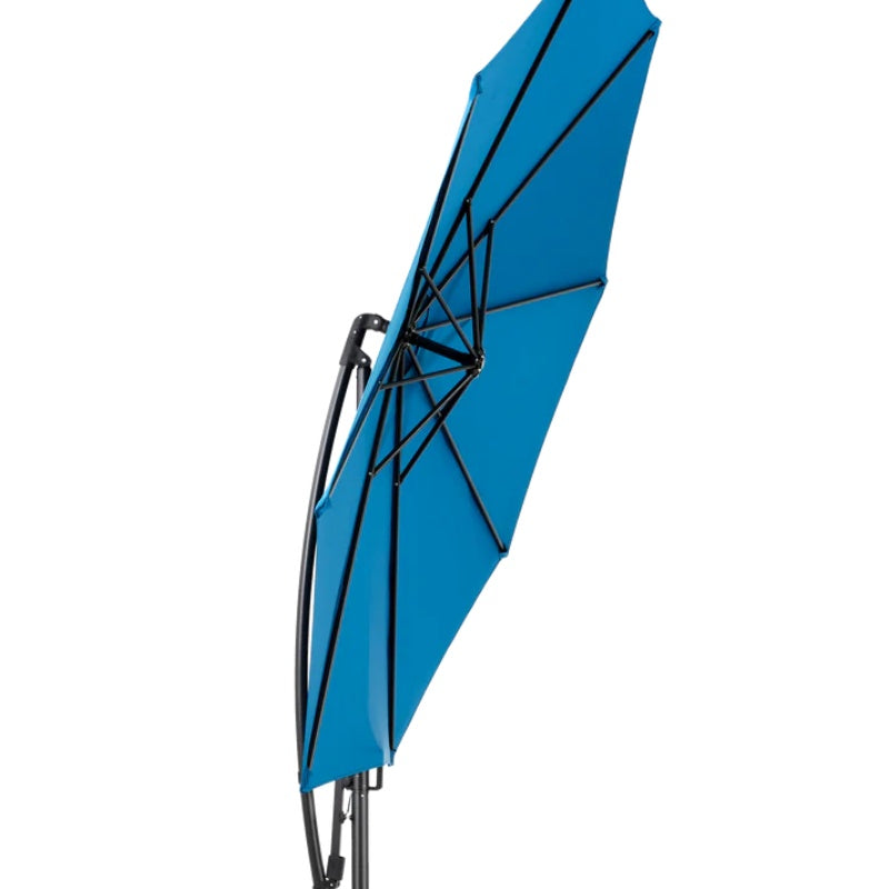 Best Choice Products 10ft Offset Hanging Market Patio Umbrella w/Easy Tilt Adjustment, Polyester Shade, 8 Ribs for Backyard, Poolside - ( Dark blue ) (No Base)-海智集-Default-