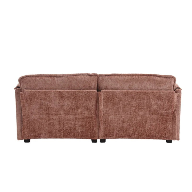 UNITED WE WIN Chenille fabric, removable armrests with side pockets, high density sponge filling, oversized double sofa with footstool-海智集-Default-