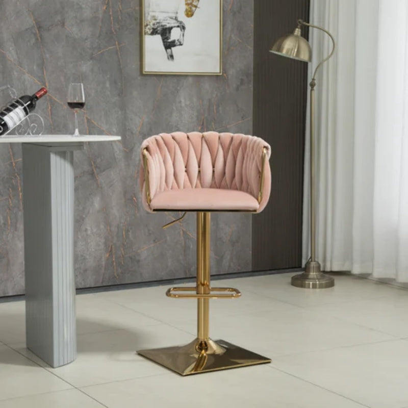 COOLMORE Vintage Bar Stools with Back and Footrest Counter Height Dining Chairs 2PC/SET-海智集-Default-