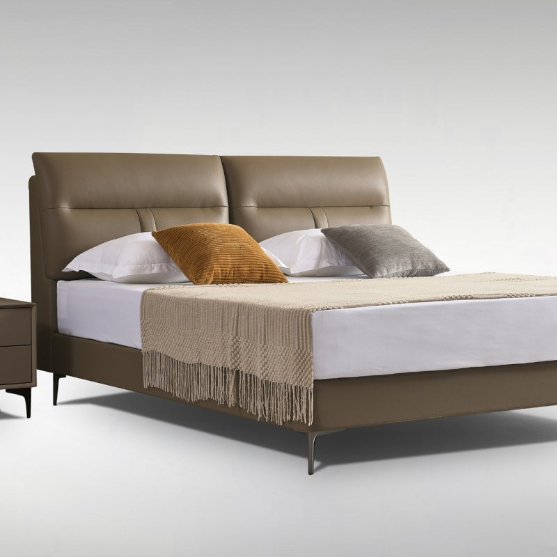Capri Luxury Adjustable Bed - Italian Full-Grain Leather & Smart Sleep Settings-海智集-