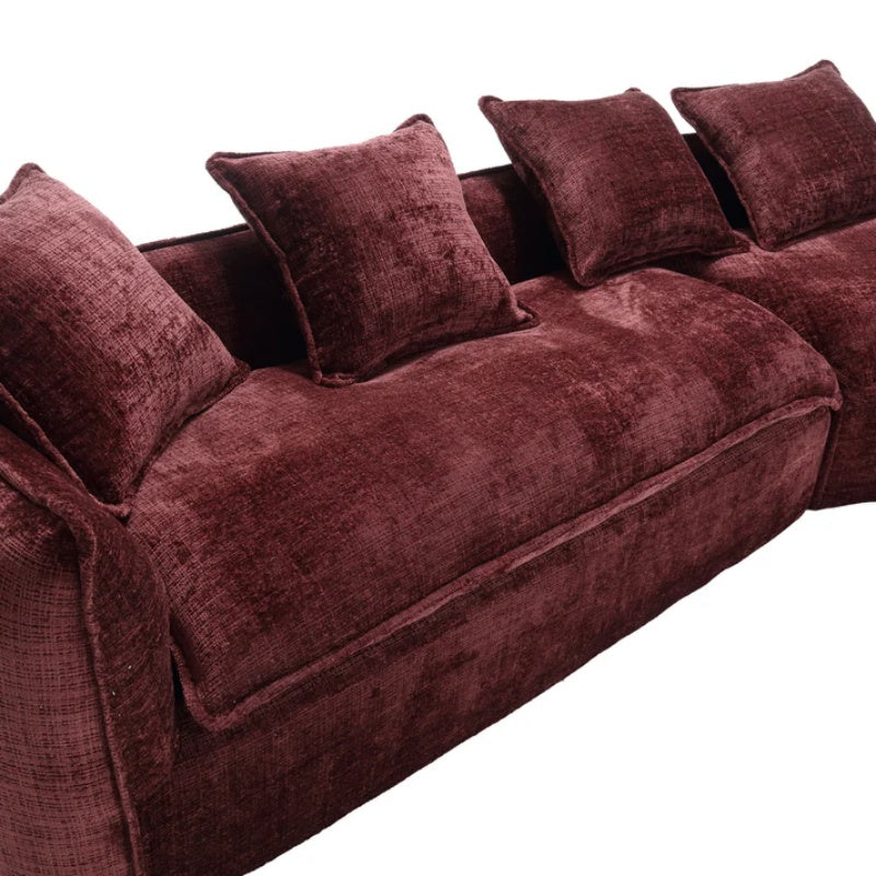 Modular Sectional Sofa, U-Shaped Couch with Sofa for five & Pillows, Modern Minimalist chenille Fabric Large Comfy Cloud Sofas, Living Room Furniture Sets-海智集-Default-