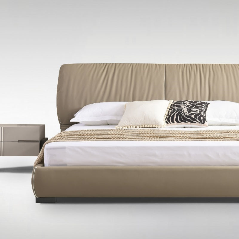 Noise-Free Slatted Base Leather Bed-海智集-